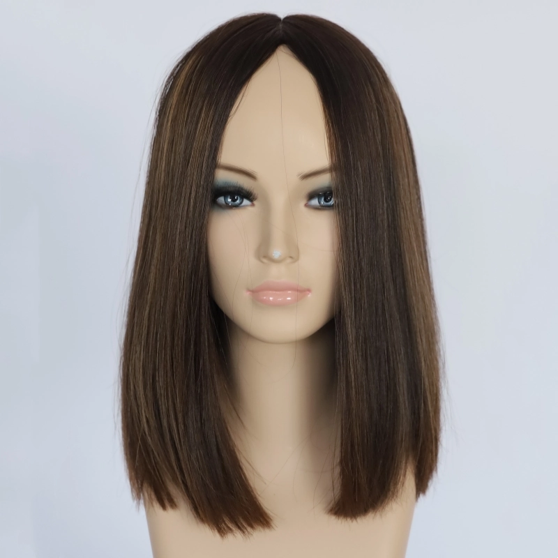 #4.8 no layer bob full cuticles silktop wig Brazilian human hair kosher wig YR0050